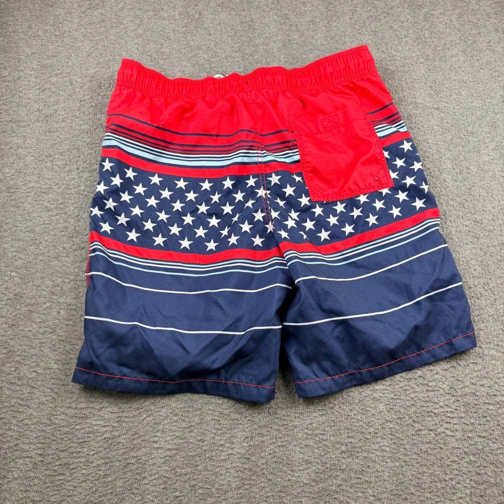 Goodfellow & Co Swim Trunks Men's‎ L Red Blue Stars Stripes American Flag Shorts